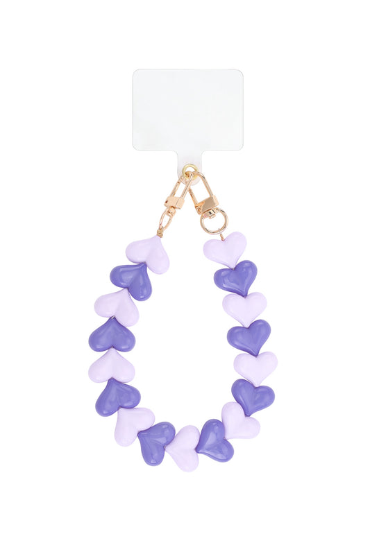 Heart phone cord mix purple