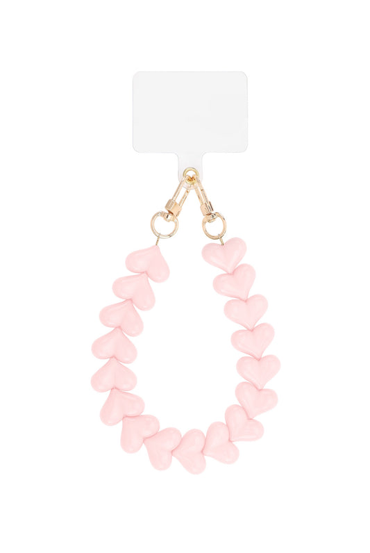 Heart phone cord light pink PRE ORDER