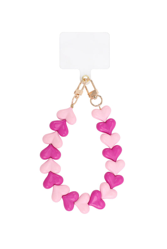 Heart phone cord mix pink PRE ORDER