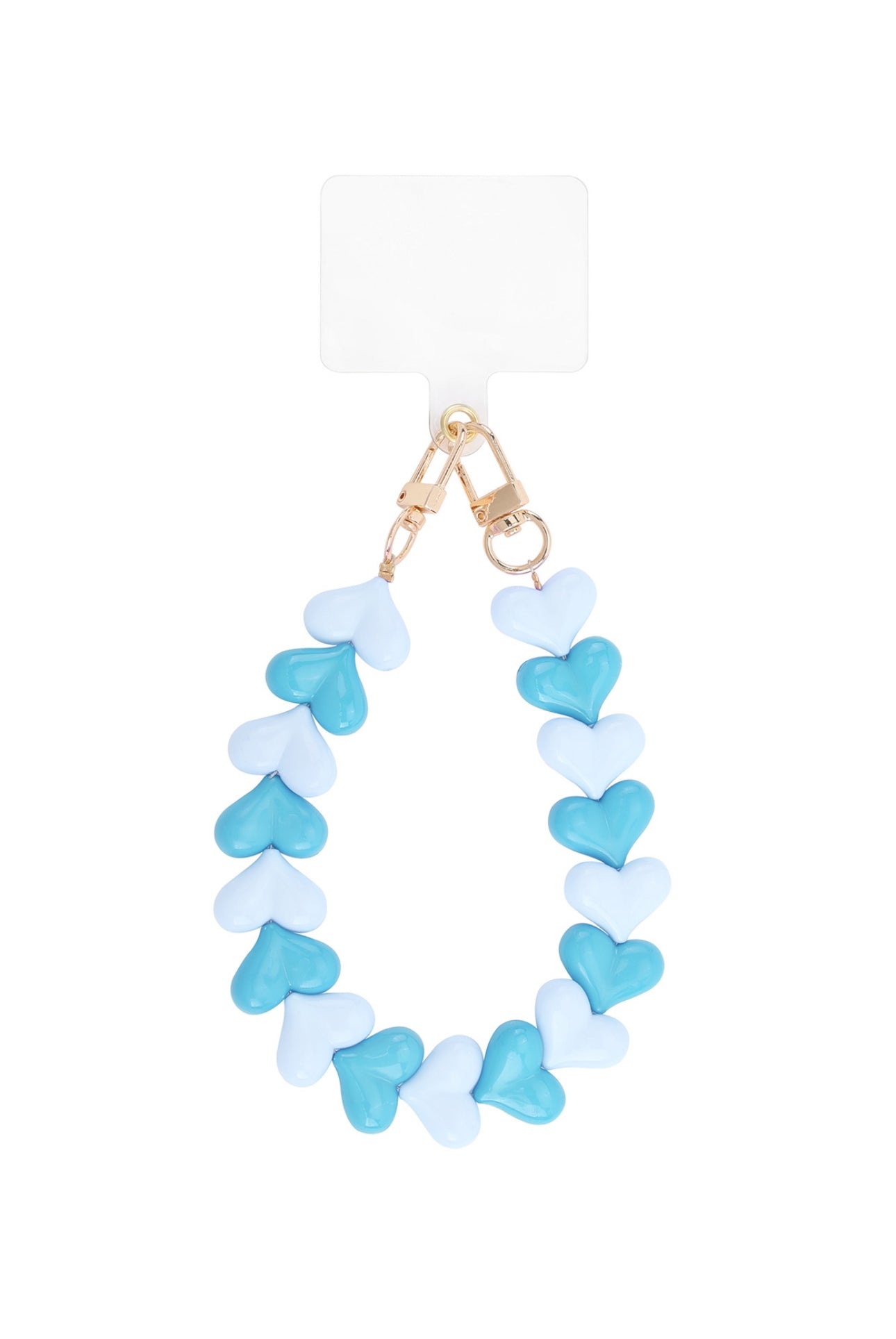 Heart phone cord blue mix